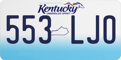 KY license plate 553LJO