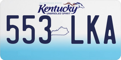 KY license plate 553LKA