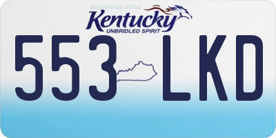 KY license plate 553LKD
