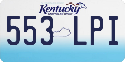 KY license plate 553LPI