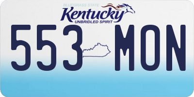 KY license plate 553MON