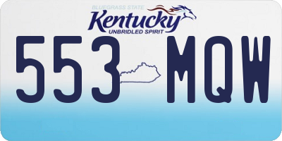 KY license plate 553MQW
