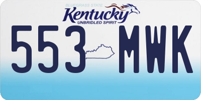KY license plate 553MWK