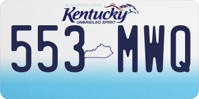 KY license plate 553MWQ