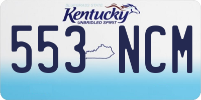 KY license plate 553NCM