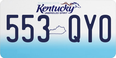 KY license plate 553QYO
