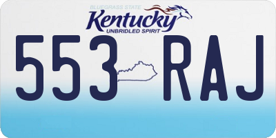 KY license plate 553RAJ