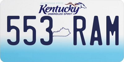 KY license plate 553RAM