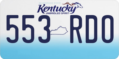 KY license plate 553RDO