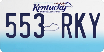 KY license plate 553RKY