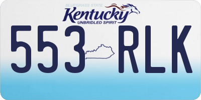 KY license plate 553RLK