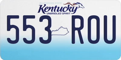 KY license plate 553ROU