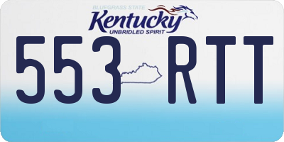 KY license plate 553RTT