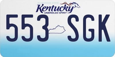 KY license plate 553SGK
