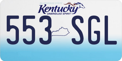 KY license plate 553SGL