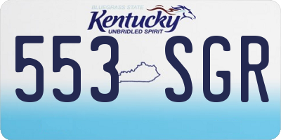 KY license plate 553SGR