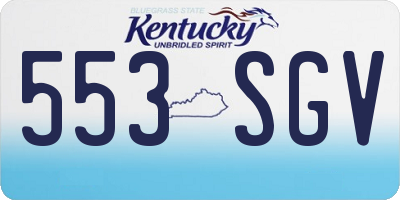 KY license plate 553SGV