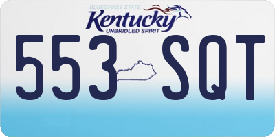 KY license plate 553SQT