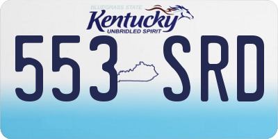KY license plate 553SRD