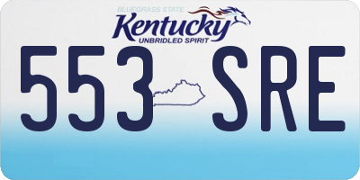 KY license plate 553SRE