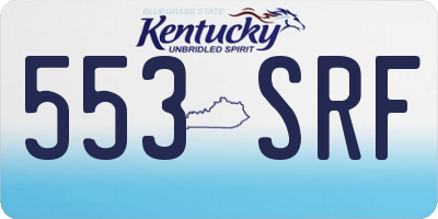 KY license plate 553SRF