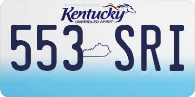 KY license plate 553SRI
