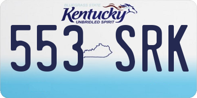 KY license plate 553SRK