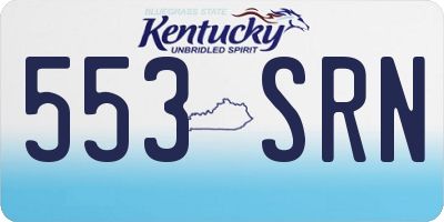 KY license plate 553SRN