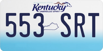 KY license plate 553SRT