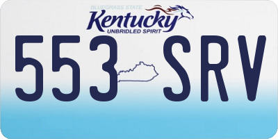 KY license plate 553SRV