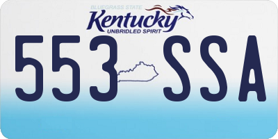 KY license plate 553SSA