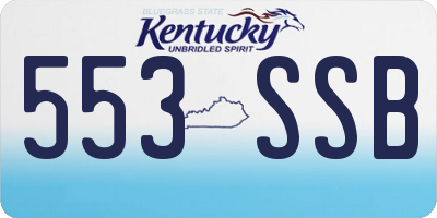 KY license plate 553SSB