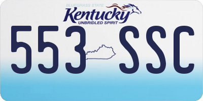 KY license plate 553SSC
