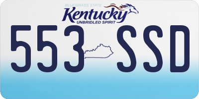 KY license plate 553SSD