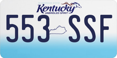 KY license plate 553SSF