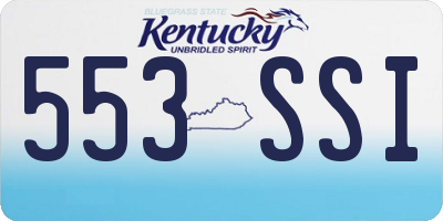 KY license plate 553SSI