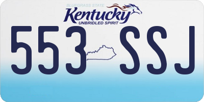 KY license plate 553SSJ