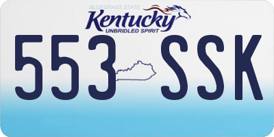 KY license plate 553SSK