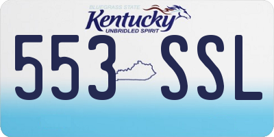KY license plate 553SSL