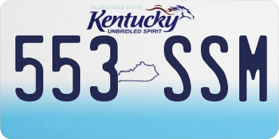 KY license plate 553SSM