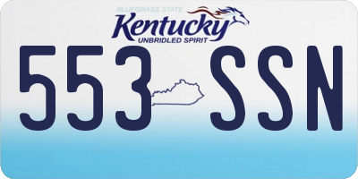 KY license plate 553SSN