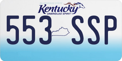 KY license plate 553SSP