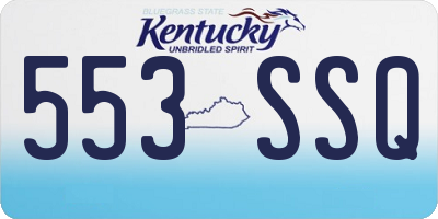 KY license plate 553SSQ