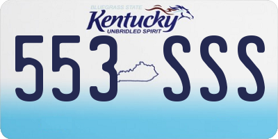 KY license plate 553SSS