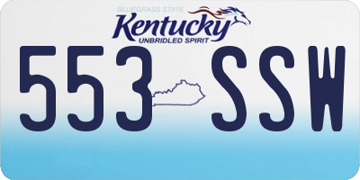 KY license plate 553SSW