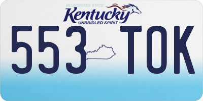 KY license plate 553TOK