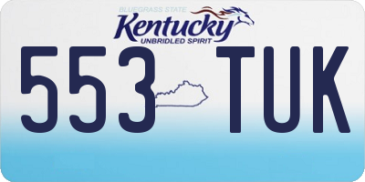 KY license plate 553TUK
