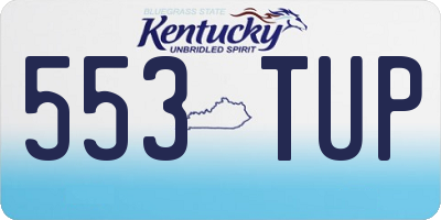 KY license plate 553TUP