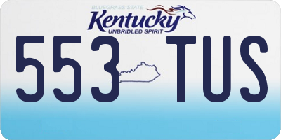 KY license plate 553TUS