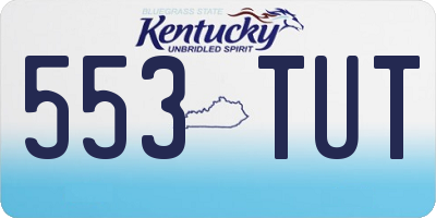KY license plate 553TUT